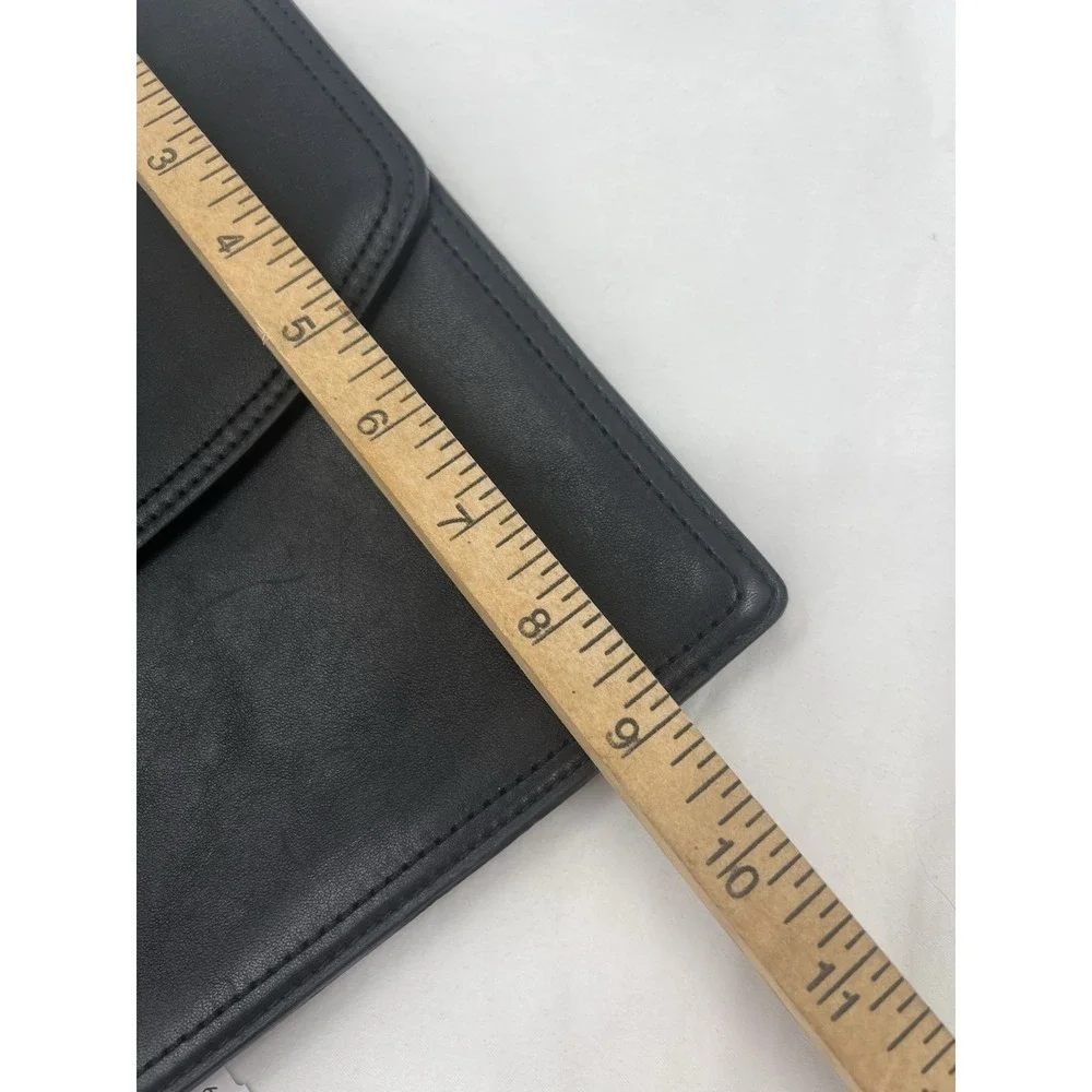 Coach Black Leather Univ Clutch Document Toggle 61987 Unisex Bag Purse